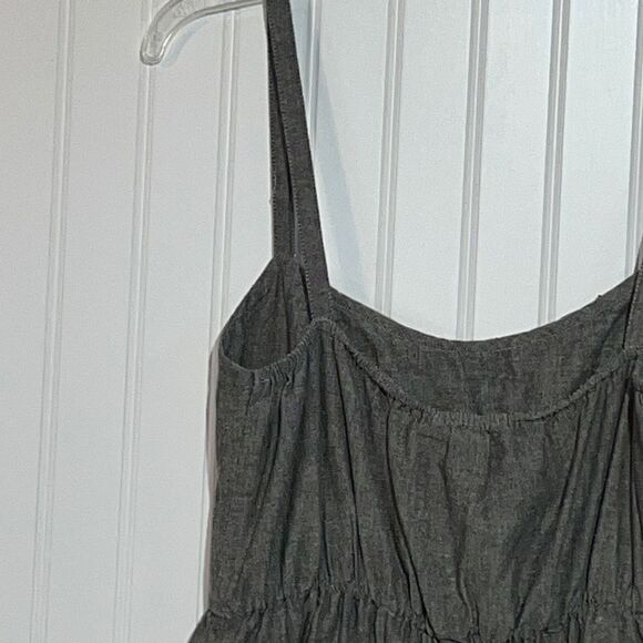 BeBop Women Elastic Waist Chambray Ruffle Sleeveless Dress Size Medium - Black - Picture 8 of 11
